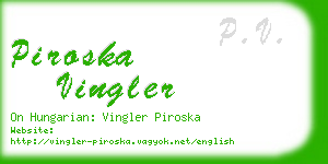 piroska vingler business card